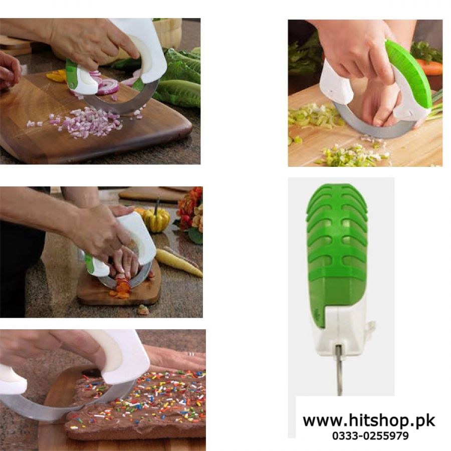 Ergonomic Design Rolling Knife Mincing Dicing and Slicing 